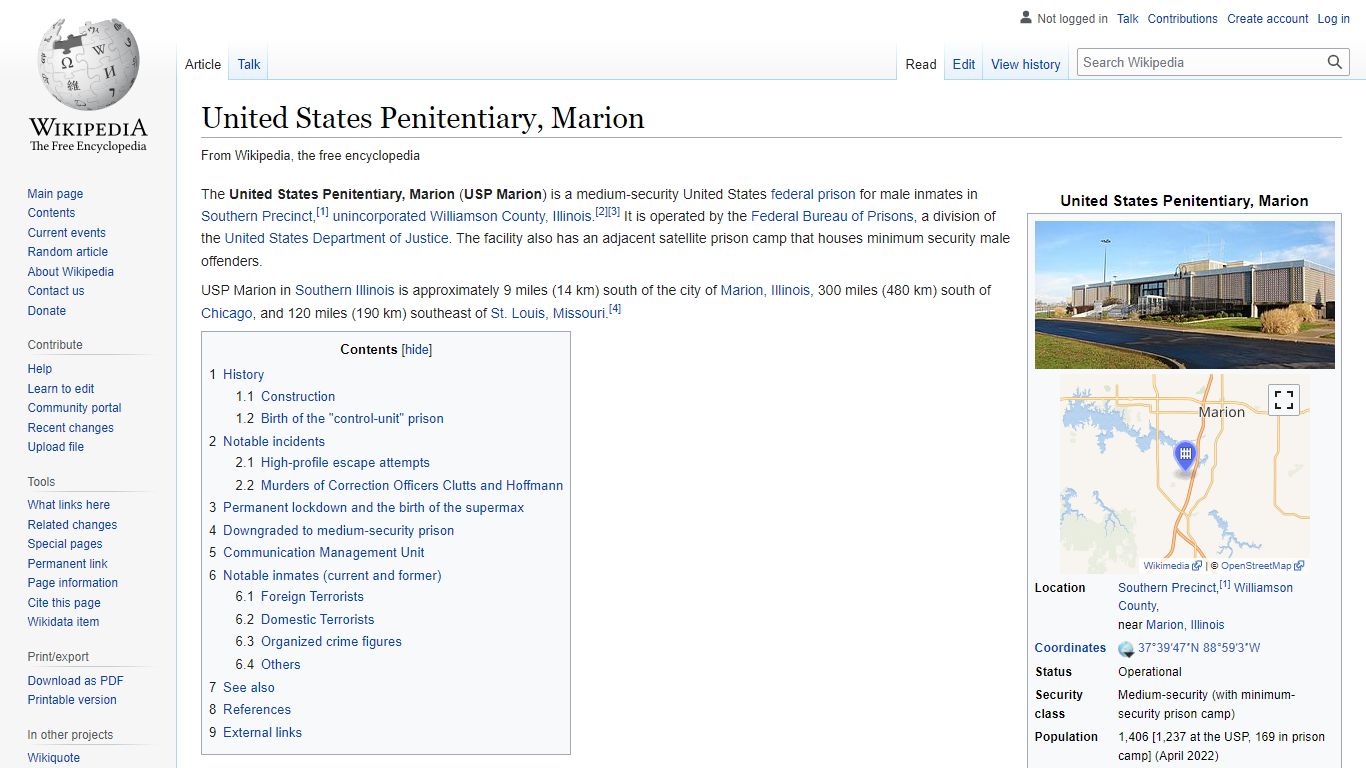 United States Penitentiary, Marion - Wikipedia