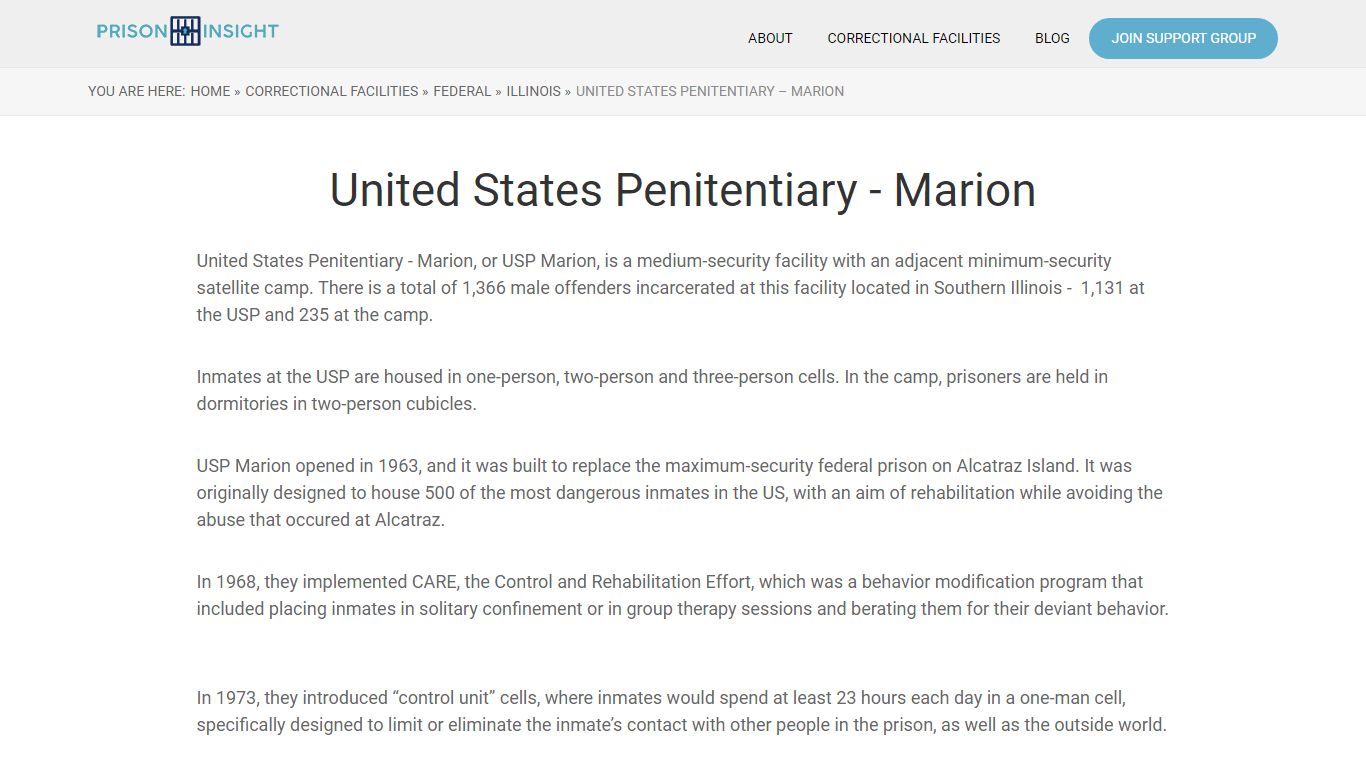 United States Penitentiary – Marion - Prison Insight